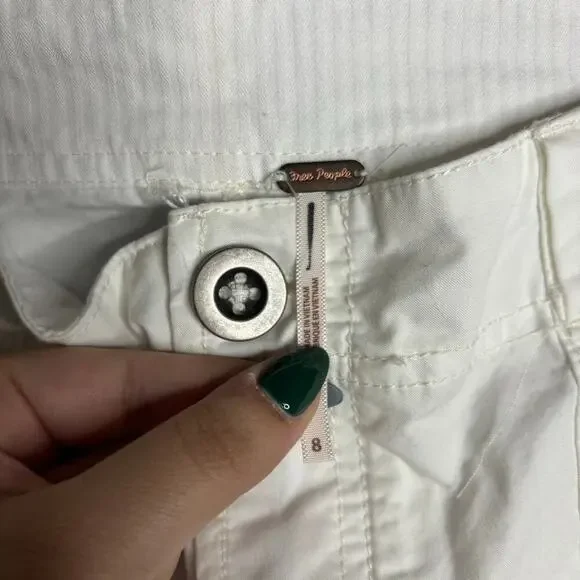 Free People The Thing Is Low Rise Utility Pants Optic White Size 8 - Picture 4 of 5